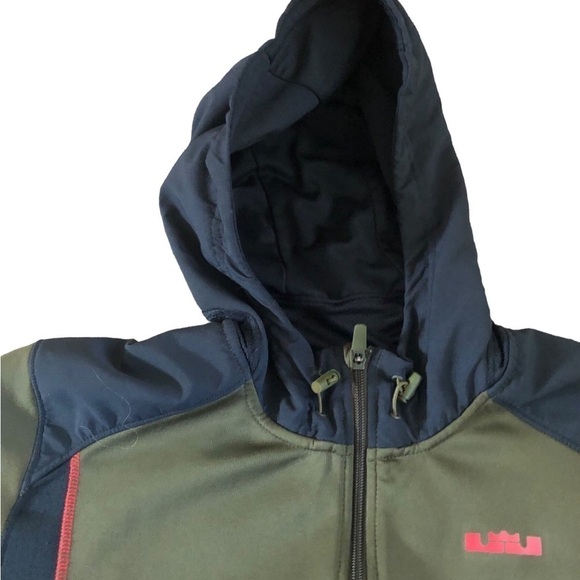 Nike Lebron James Chainmail Zip Hoodie Sweatshirt Green Size L Therma-Fit FALL - Picture 5 of 11